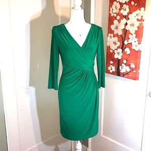 RALPH LAUREN Green wrap dress